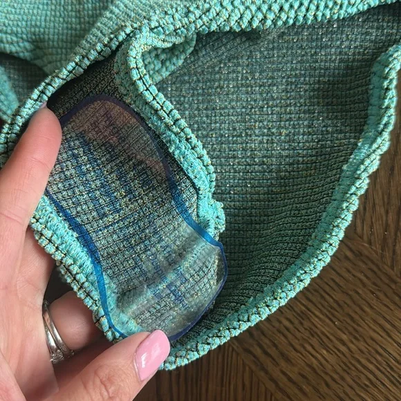 Bond eye Mara Low Back One Piece swimsuit, LAGOON LUREX, $180 - Picture 12 of 16